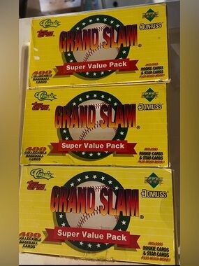 3 1992 Grand Slam Super Value Pack Topps, Upper Deck, Donruss